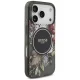 Guess IML Flowers Pearl Strap MagSafe case for iPhone 18 Pro and 17 Pro, black