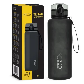 4Fizjo sportinis vandens telkinys Tritan, 1 l, juodas