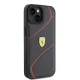 Ferrari dėklas „iPhone 15“ telefonui Twist Metal Logo, juodas
