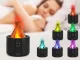 USB oro drėkintuvas ir kvapų difuzorius su RGB LED liepsnos efektu, juodas