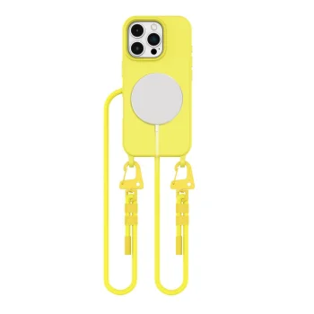 Tech-Protect Magnecklace MagSafe Case for iPhone 16 Pro with Lanyard - Yellow