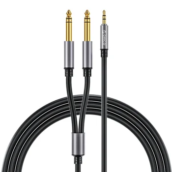 Orico AX2N Audio Cable 3.5 mm Mini Jack to 2x 6.5 mm Jack 1 m - Black