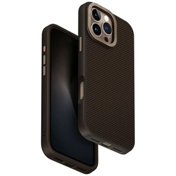 Uniq Keva Max Magclick dėklas su kameros stovu iPhone 16 Pro Max, rudas