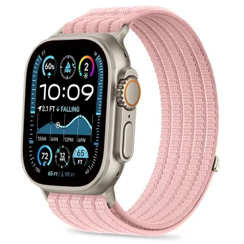 Tech-Protect Nylon Sport Band for Apple Watch 44/45/46/49 mm, Light Pink