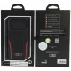 Audi R8 Genuine Leather MagSafe dėklas telefonui iPhone 18 Pro / 17 Pro, juodas ir raudonas