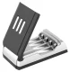AA AAA Battery Charger with LCD Display, 4-Slot, Silver-Black