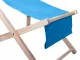 Folding Wooden Beach and Garden Sun Lounger with Cushion, Blue