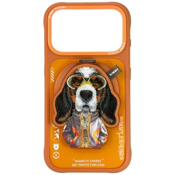 Dėklas Nimmy Cool&Cute 2.0 Dog, skirtas iPhone 17 Pro su magnetiniu pakabuku - Oranžinis