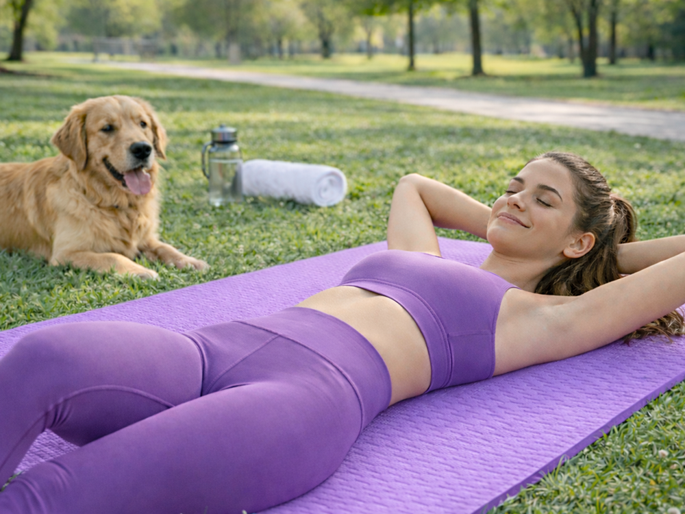 Thick Yoga and Pilates Exercise Mat 180x60cm, Purple (DEFECTIVE ITEM)