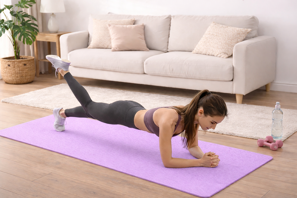 Thick Yoga and Pilates Exercise Mat 180x60cm, Purple (DEFECTIVE ITEM)