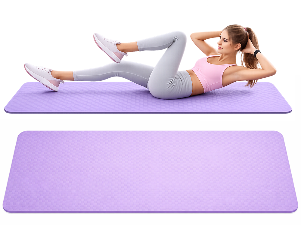 Thick Yoga and Pilates Exercise Mat 180x60cm, Purple (DEFECTIVE ITEM)