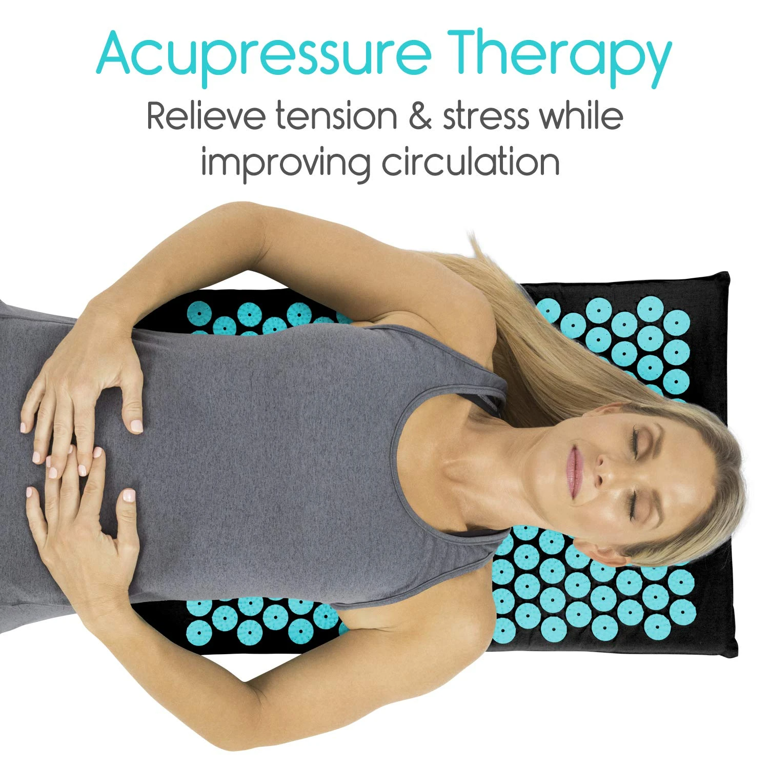 Green Acupressure Massage Mat, 65x41 cm