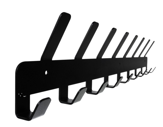 Wall-Mounted Coat Rack with 17 Hooks, Black