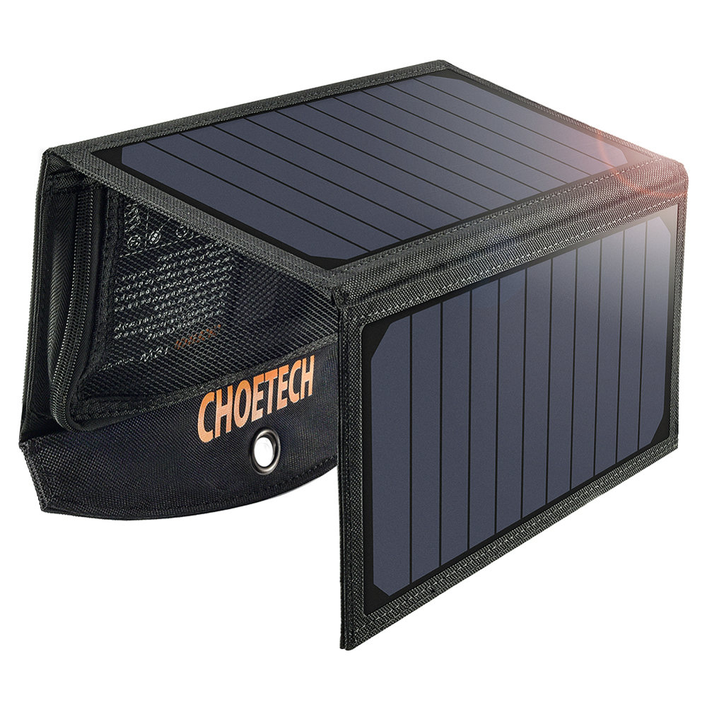 Choetech Foldable Travel Solar Panel Charger 19W USB 5V / 2.4A, Gray