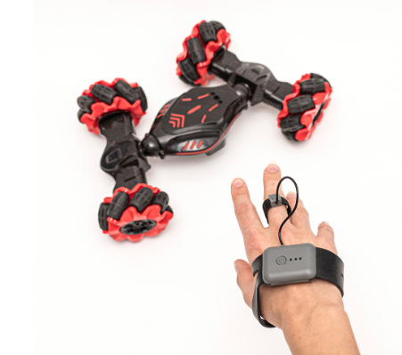 Maxlife MXRC-100 dvipusis radijo bangomis valdomas kaskadininkų automobilis, raudonas