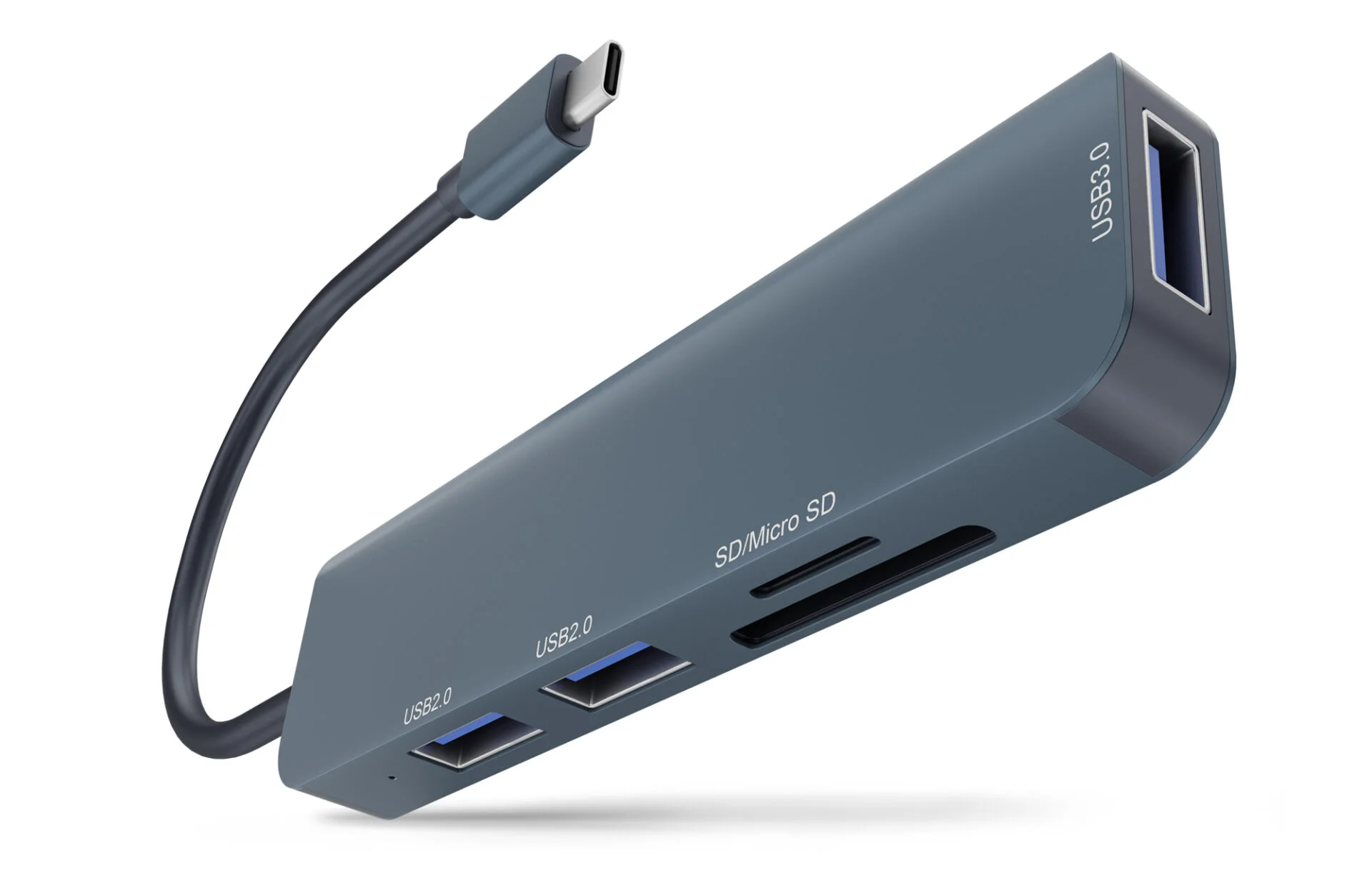 Newell 5-in-1 USB-C šotu šotu šakotuvas (hub), pilkas