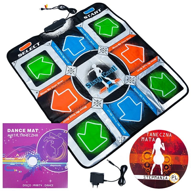 Šokių kilimėlis Stepmania su USB ir TV (Chinch) jungtimis