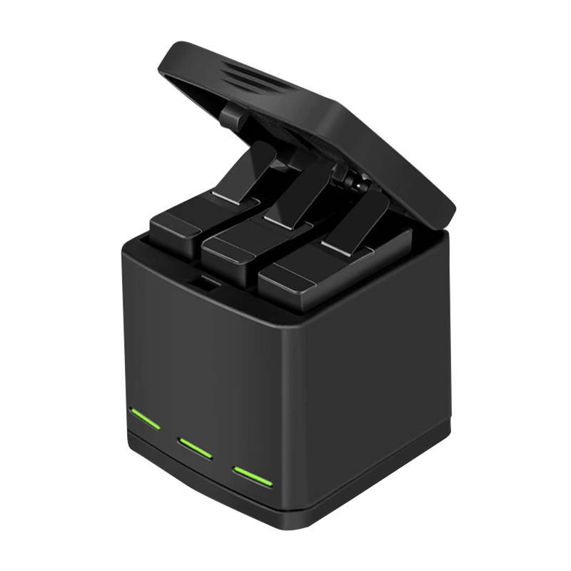 Telesin 3 kanalų įkroviklis GoPro Hero 5/6/7/8 + 2 baterijos, Juodas (GP-BNC-801)