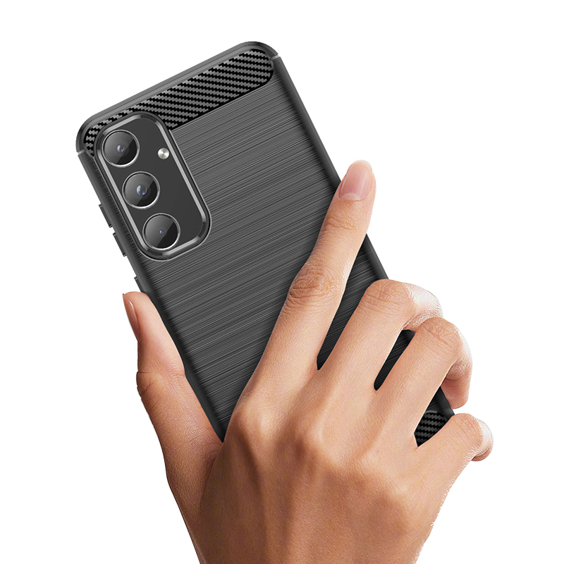 Samsung Galaxy A55 ( SM-A556B/DS ) Carbon Flexible Cover TPU Case, Black