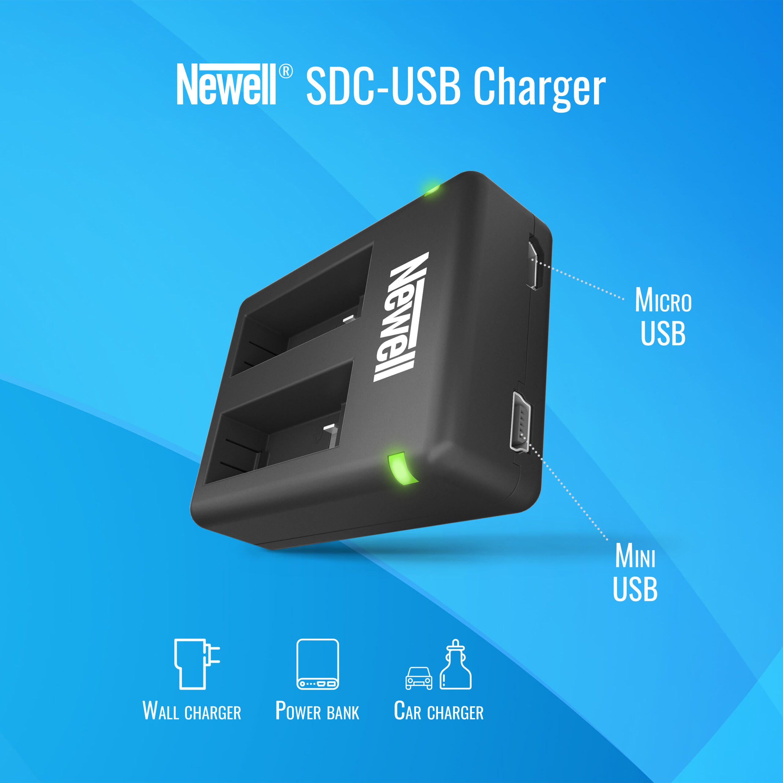 Newell SDC-USB Dual Channel Charger for GoPro 9 / 10 (AHDBT-901)