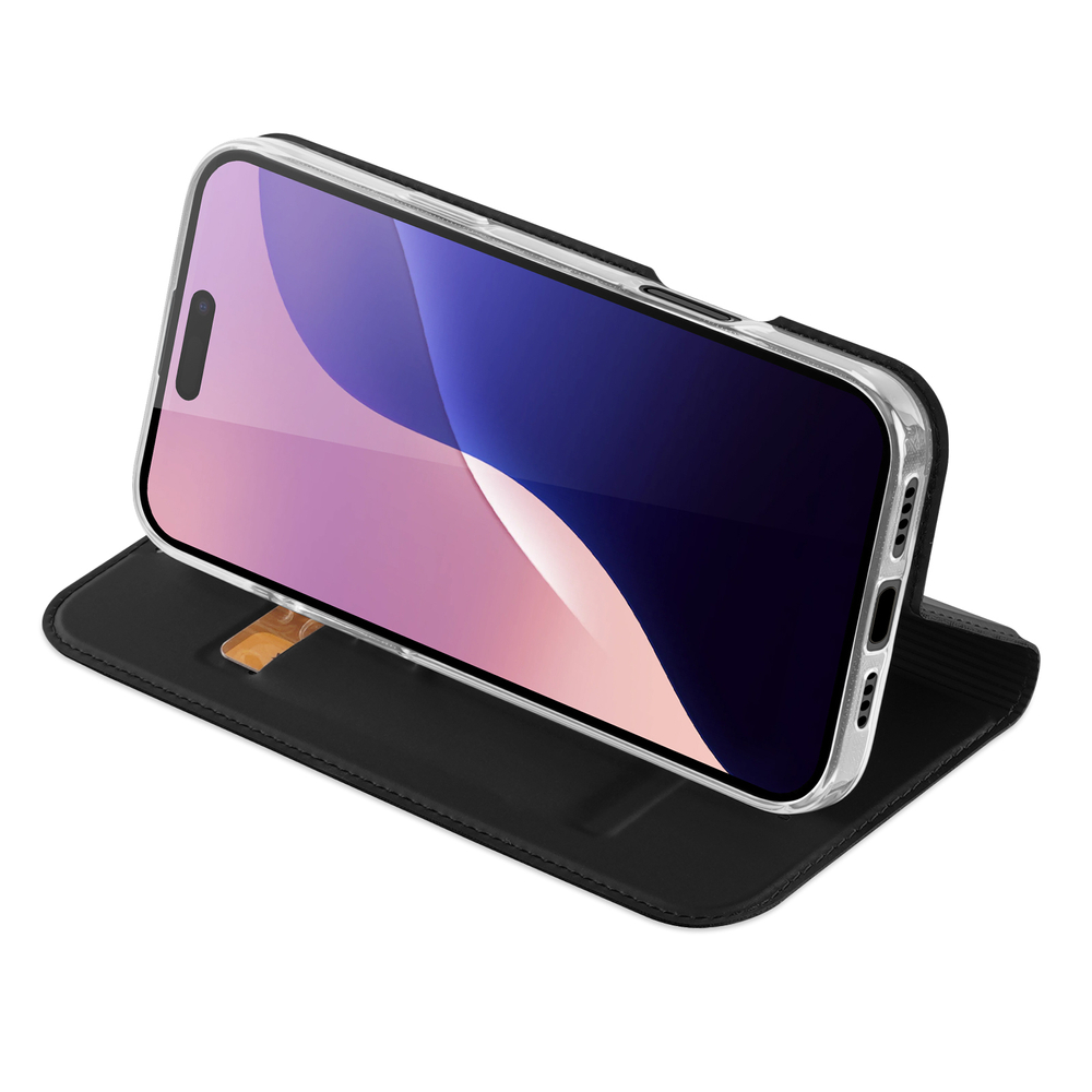 Dux Ducis Skin Pro knygutės tipo dėklas, skirtas iPhone 16 Pro Max, juodas