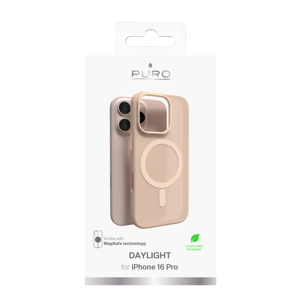 Puro Daylight MagSafe dėklas, skirtas iPhone 16 Pro, smėlio spalvos