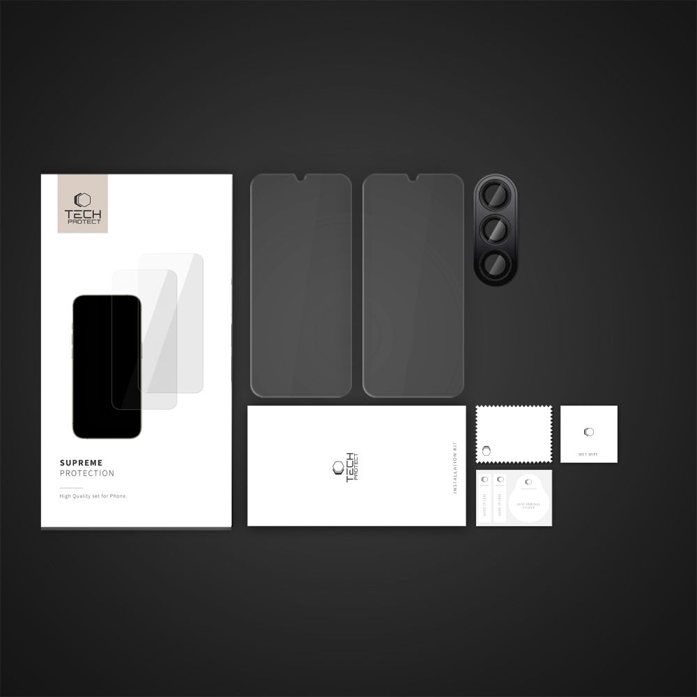 Samsung Galaxy A16 4G / 5G ( SM-A166 / SM-A165 ) Tech-Protect Supreme Tempered Glass 2x + Camera Glass