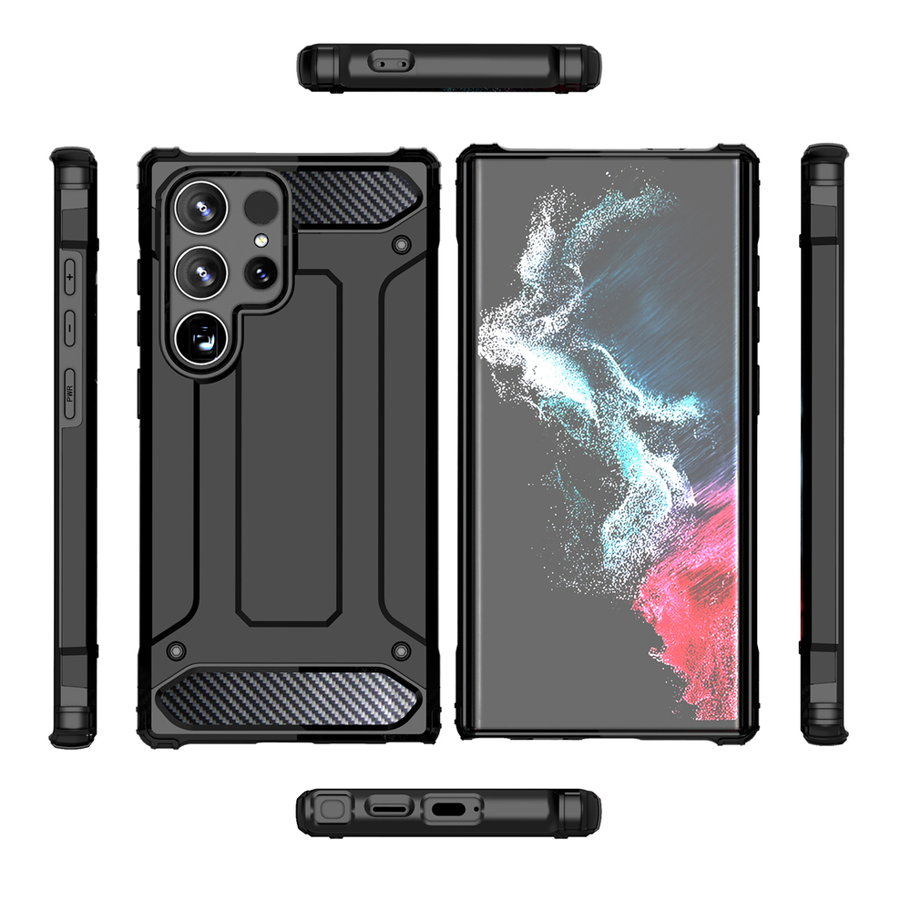 Hybrid Armor Case for Samsung Galaxy S25 Ultra, Black