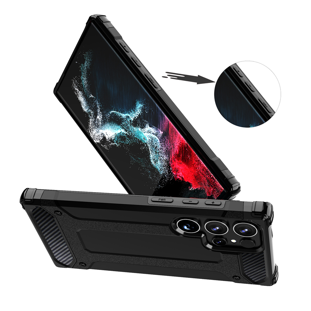 Hybrid Armor Case for Samsung Galaxy S25 Ultra, Black