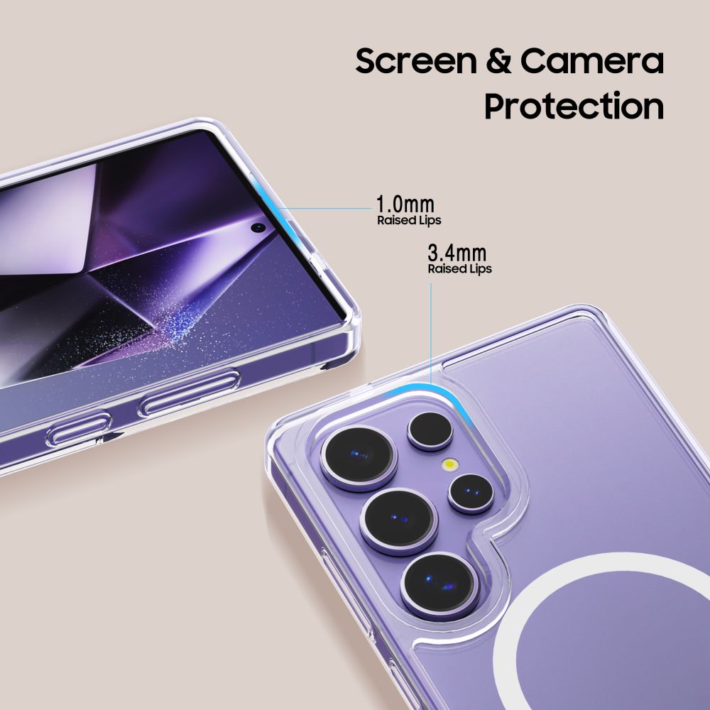 Tech-Protect FlexAir Hybrid MagSafe dėklas Samsung Galaxy S25 Ultra, skaidrus