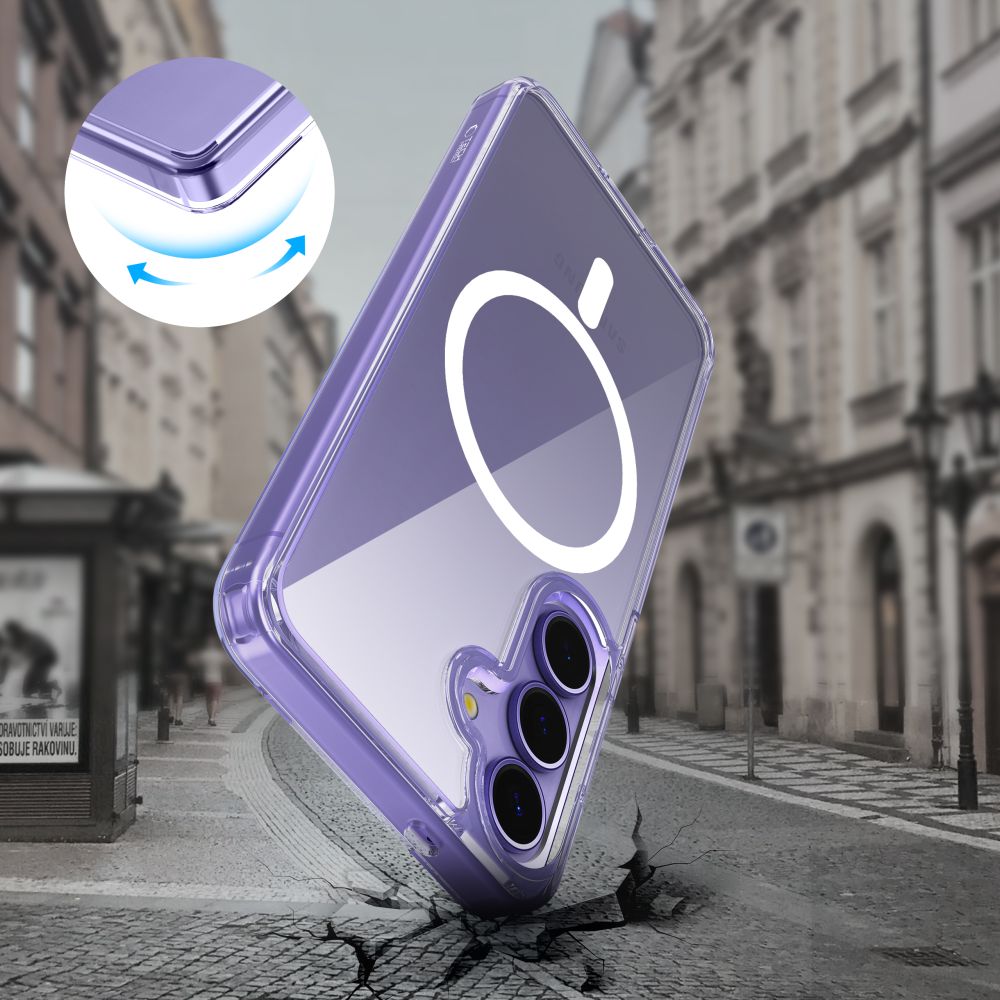 Apsauginis dėklas Tech-Protect FlexAir Hybrid MagSafe Samsung Galaxy S25, skaidrus