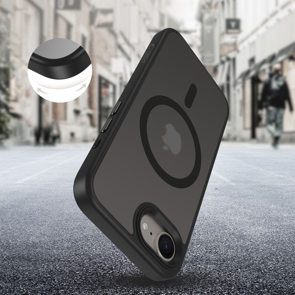 Dėklas Tech-Protect MagMat MagSafe, skirtas iPhone 16e / 17e, matinė juoda