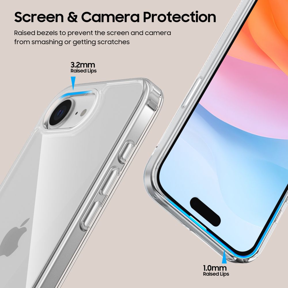 Tech-Protect FlexAir Hybrid skaidrus dėklas, skirtas iPhone 16e / 17e