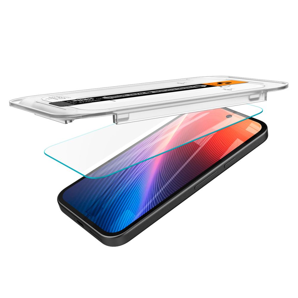 Spigen Glas.tR EZ Fit apsauginis stiklas Google Pixel 9a telefonui (2 vnt., Skaidrus)
