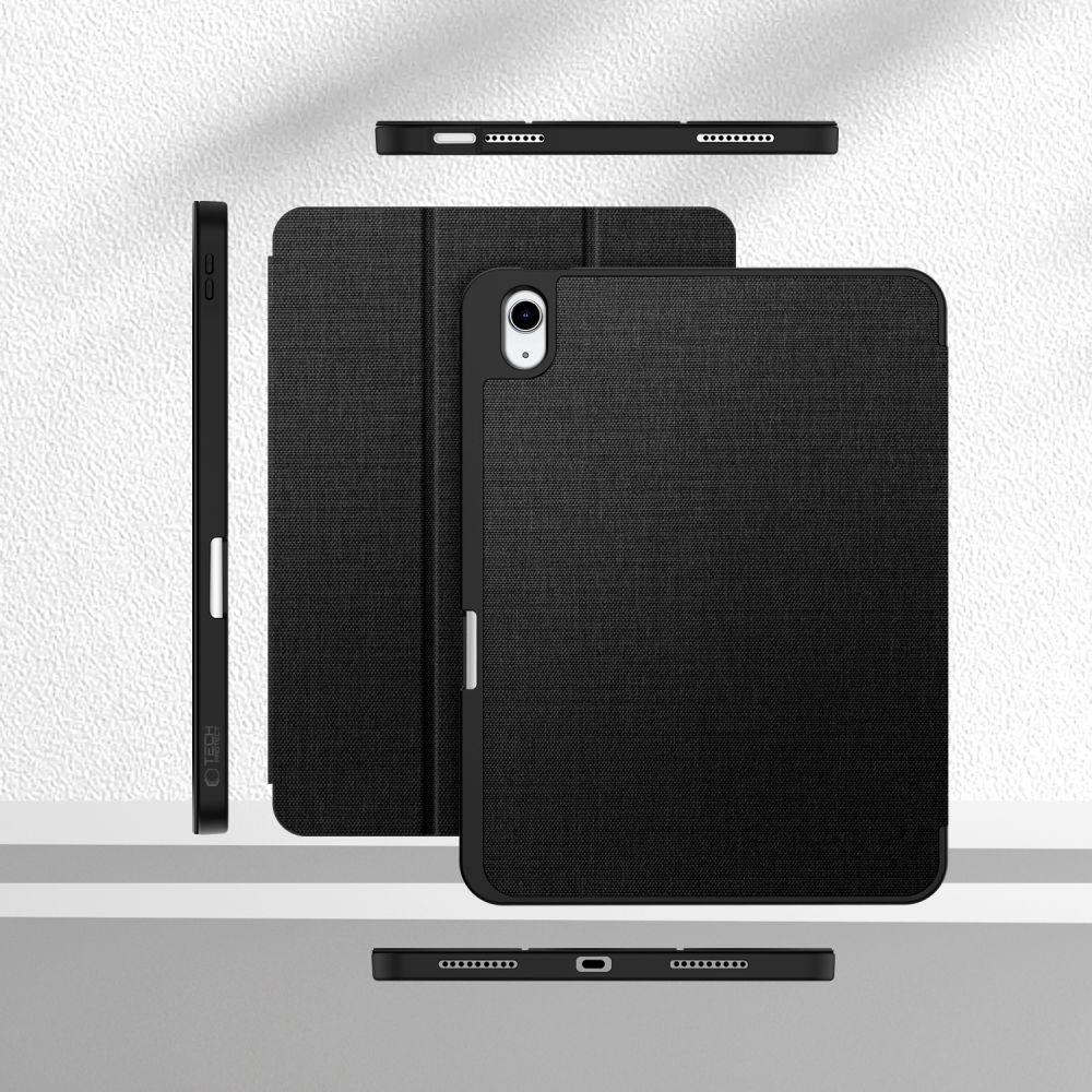 Apple iPad 11\'\' (2025) (A3355, A3356, A3354) Trifold Tech-Protect SC Pen Canvas Protective Cover Case, Black