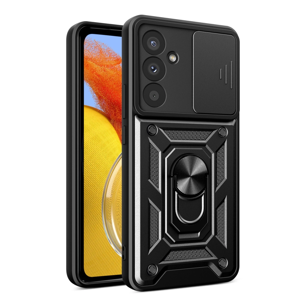 Hybrid Armor Camshield Case for Samsung Galaxy A37, Black