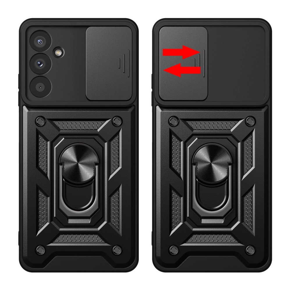 Dėklas Samsung Galaxy A37 - Hybrid Armor Camshield, juodas