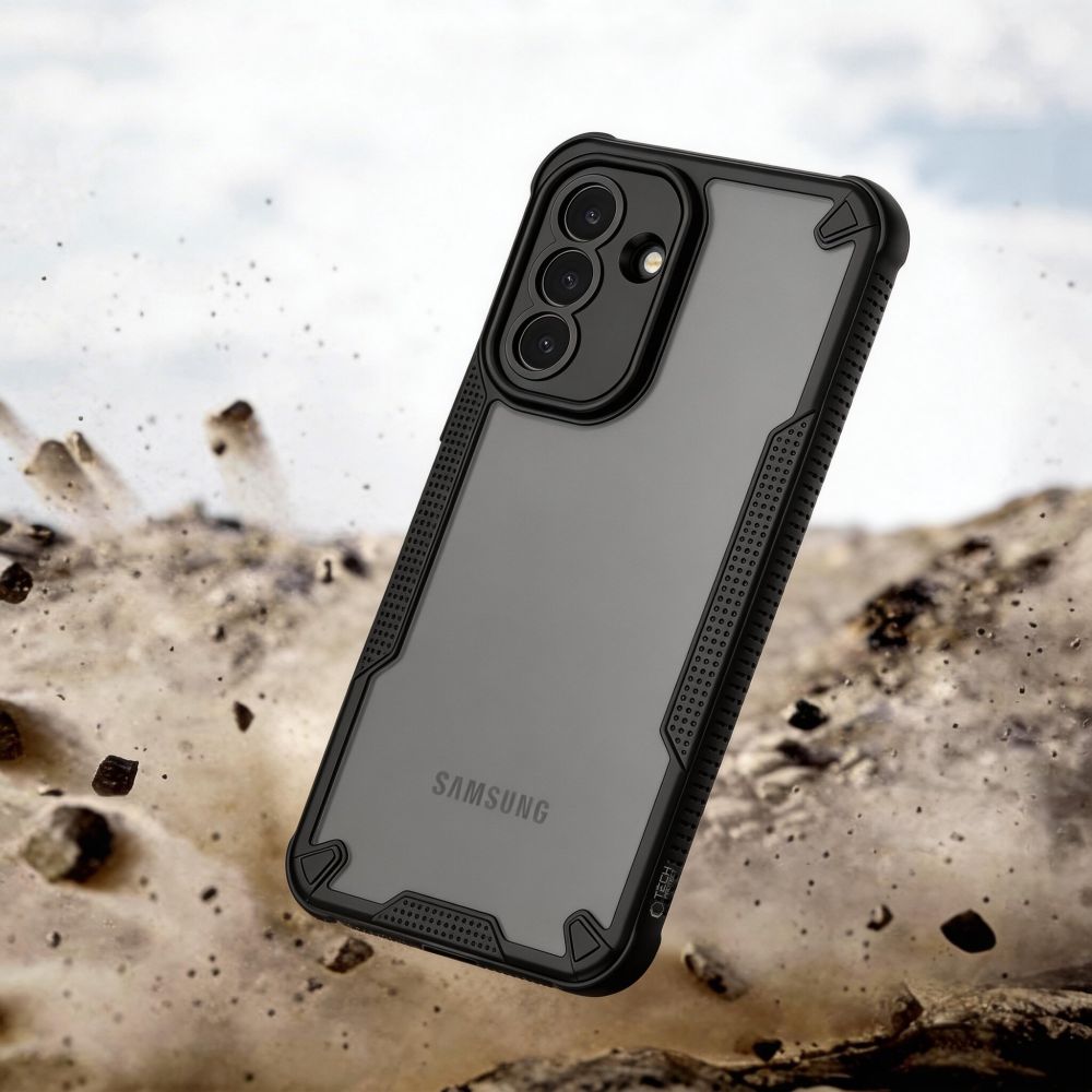 Tech-Protect Rugged Shield dėklas telefonui Samsung Galaxy A57 5G, dūminė juoda
