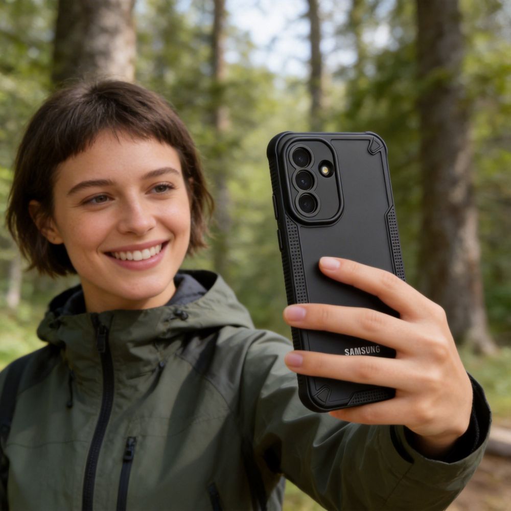 Tech-Protect Rugged Shield dėklas telefonui Samsung Galaxy A57 5G, dūminė juoda