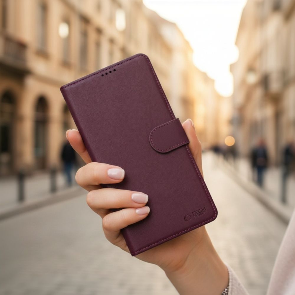 Tech-Protect Wallet atverčiamasis dėklas Samsung Galaxy A57 5G, bordo