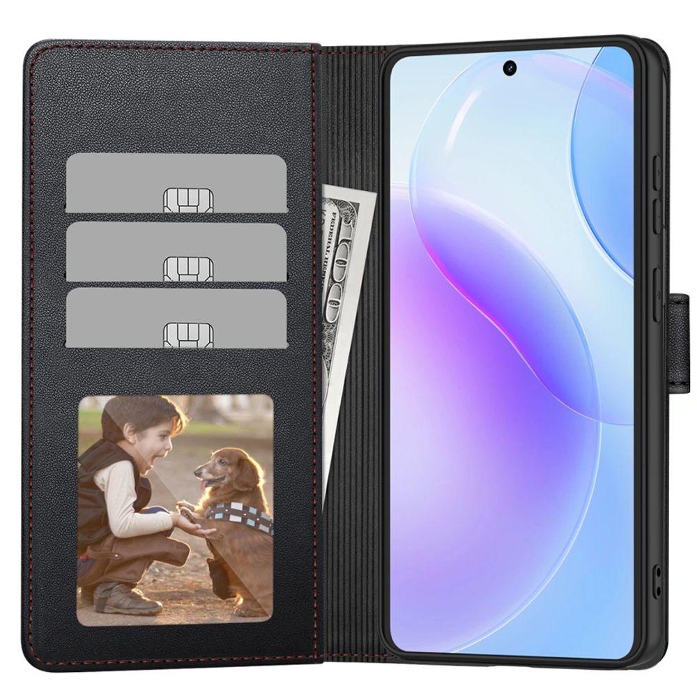 Tech-Protect Wallet dėklas Samsung Galaxy A57 5G telefonui, juodas ir raudonas