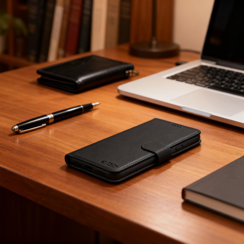 Tech-Protect Wallet atverčiamasis dėklas Samsung Galaxy A36 / A56 / A37 5G, juodas
