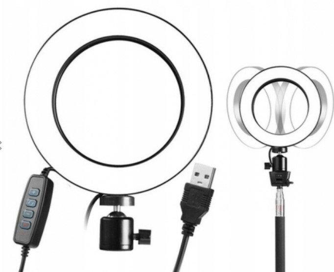LED žiedinė lempa su trikoju stovu 60W, 26cm