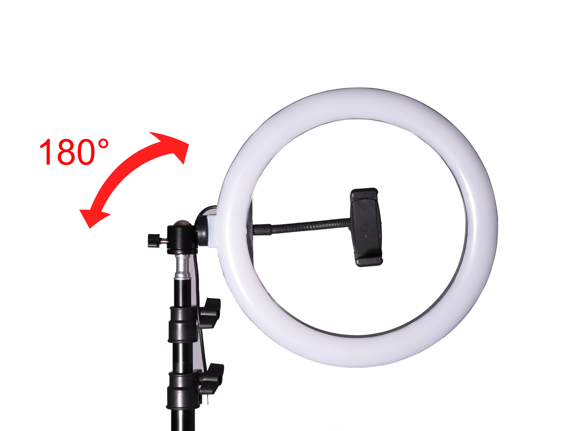 LED žiedinė lempa su trikoju stovu 60W, 26cm