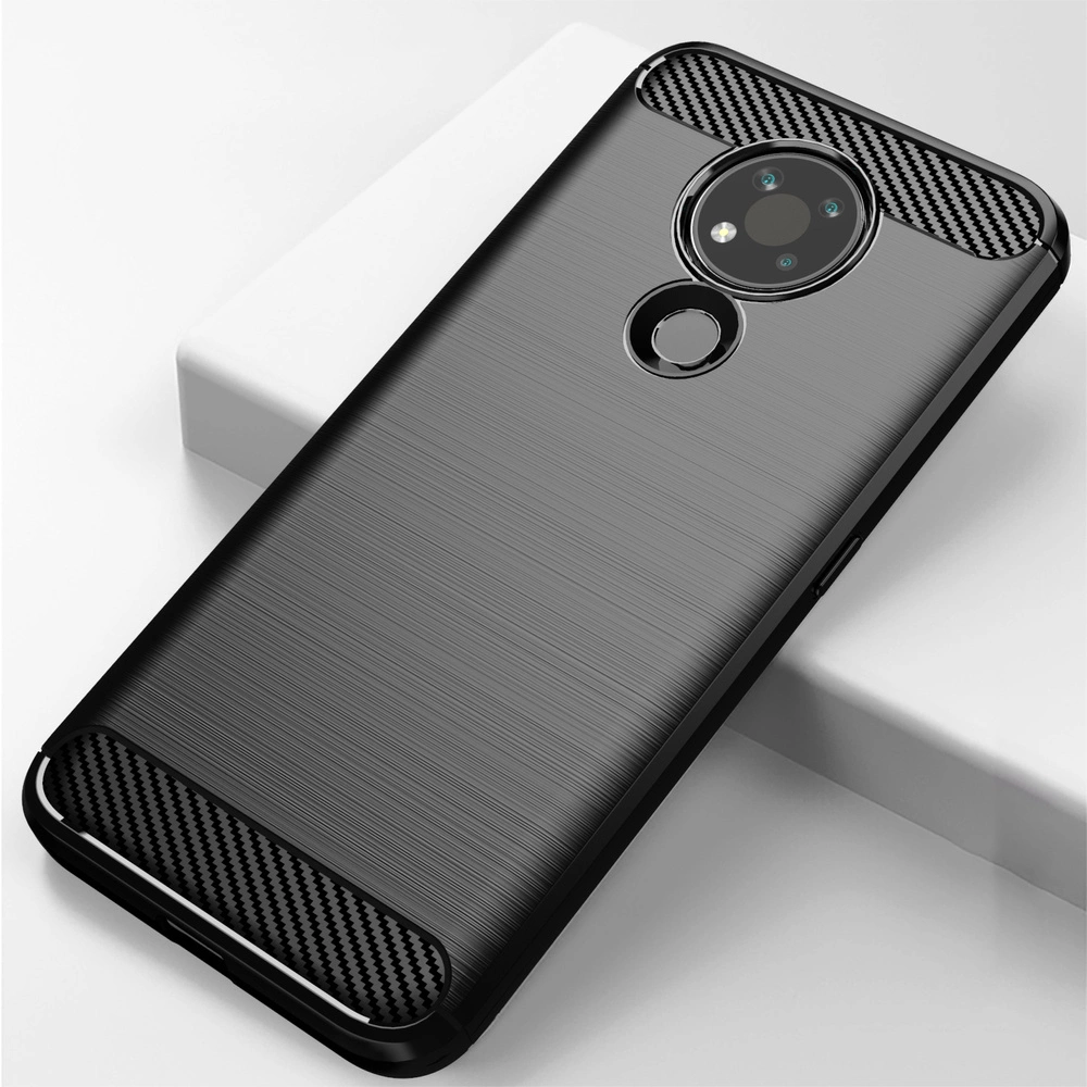 Nokia 3.4 dėklas Carbon Fiber TPU, juodas