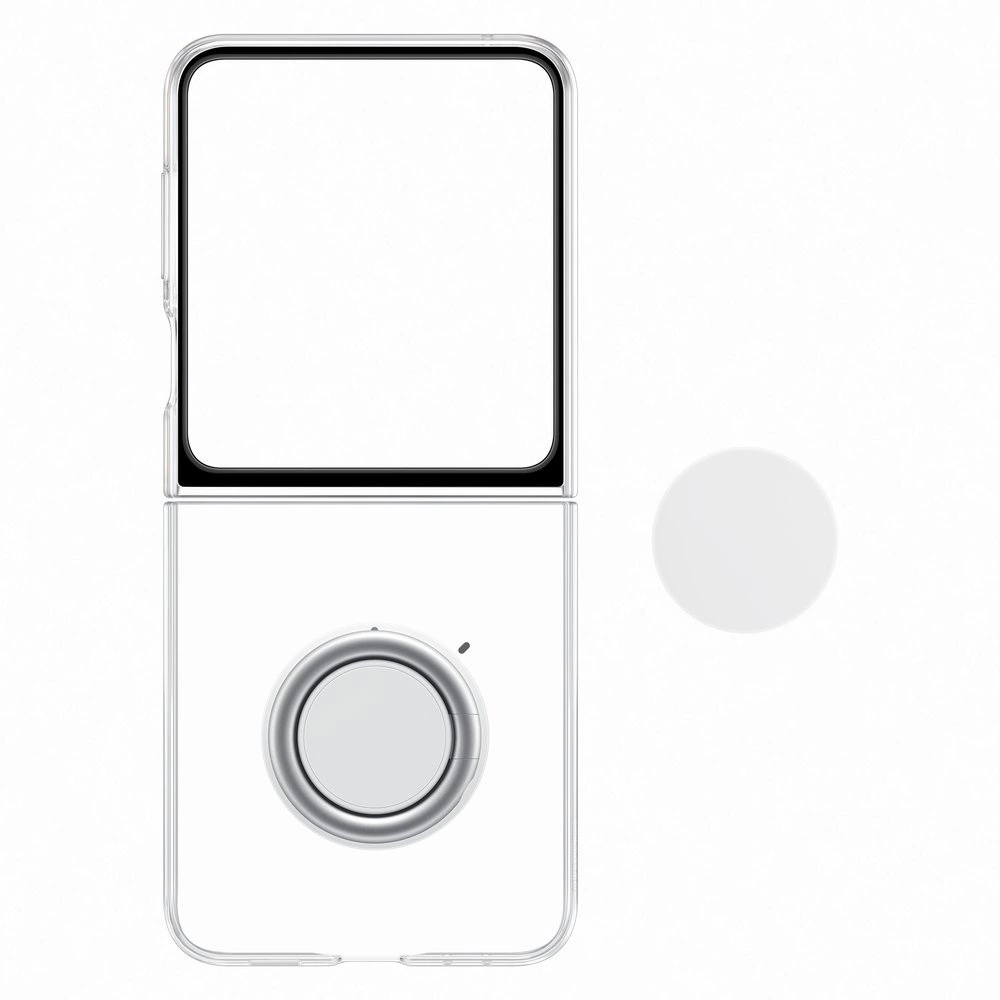 Originalus Samsung Galaxy Z Fold 5 dėklas su žiedu ir 25W įkroviklis, skaidrus