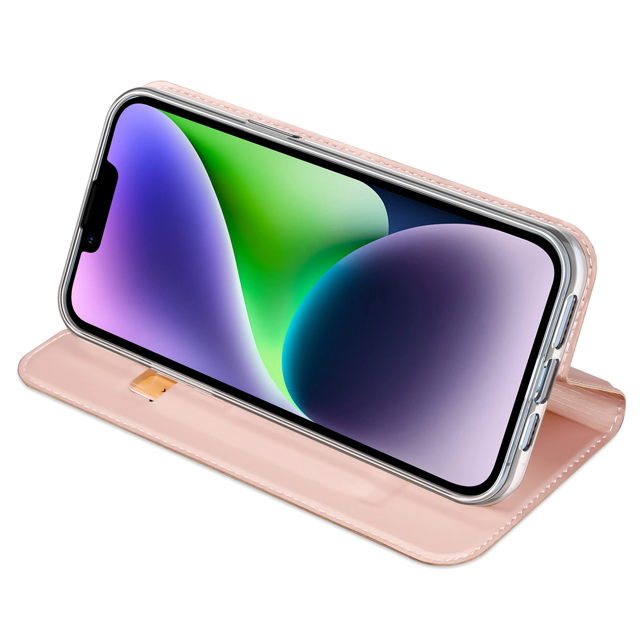 DUX DUCIS Skin Pro atverčiamasis dėklas Apple iPhone 15 telefonui, rožinis