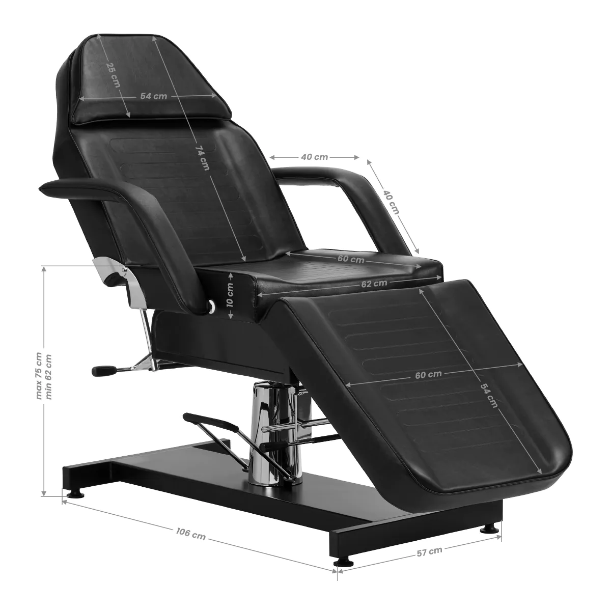 Hidraulinė kosmetologinė kėdė Sillon v2 210, juoda