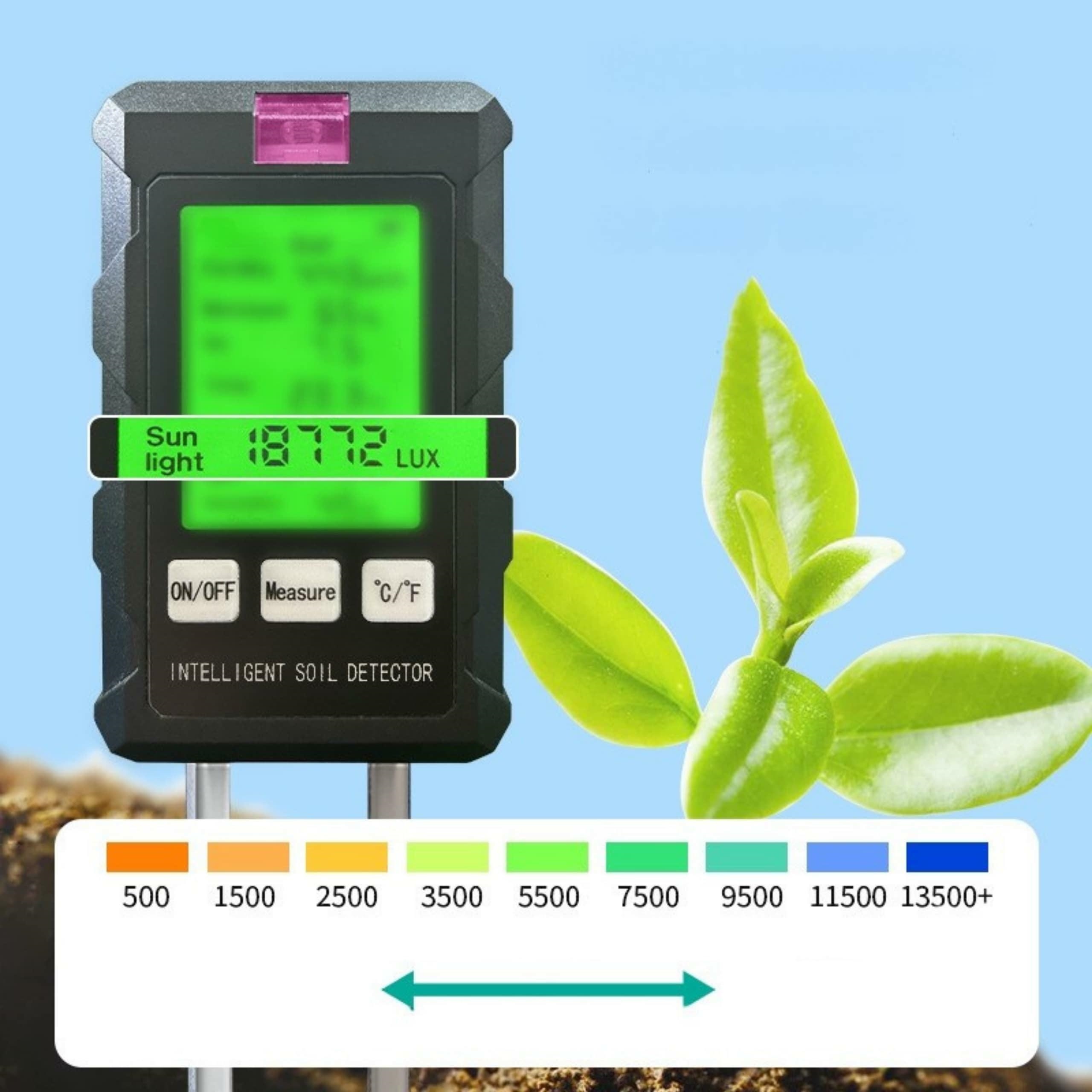 Multifunctional 6-in-1 Soil Tester, Black