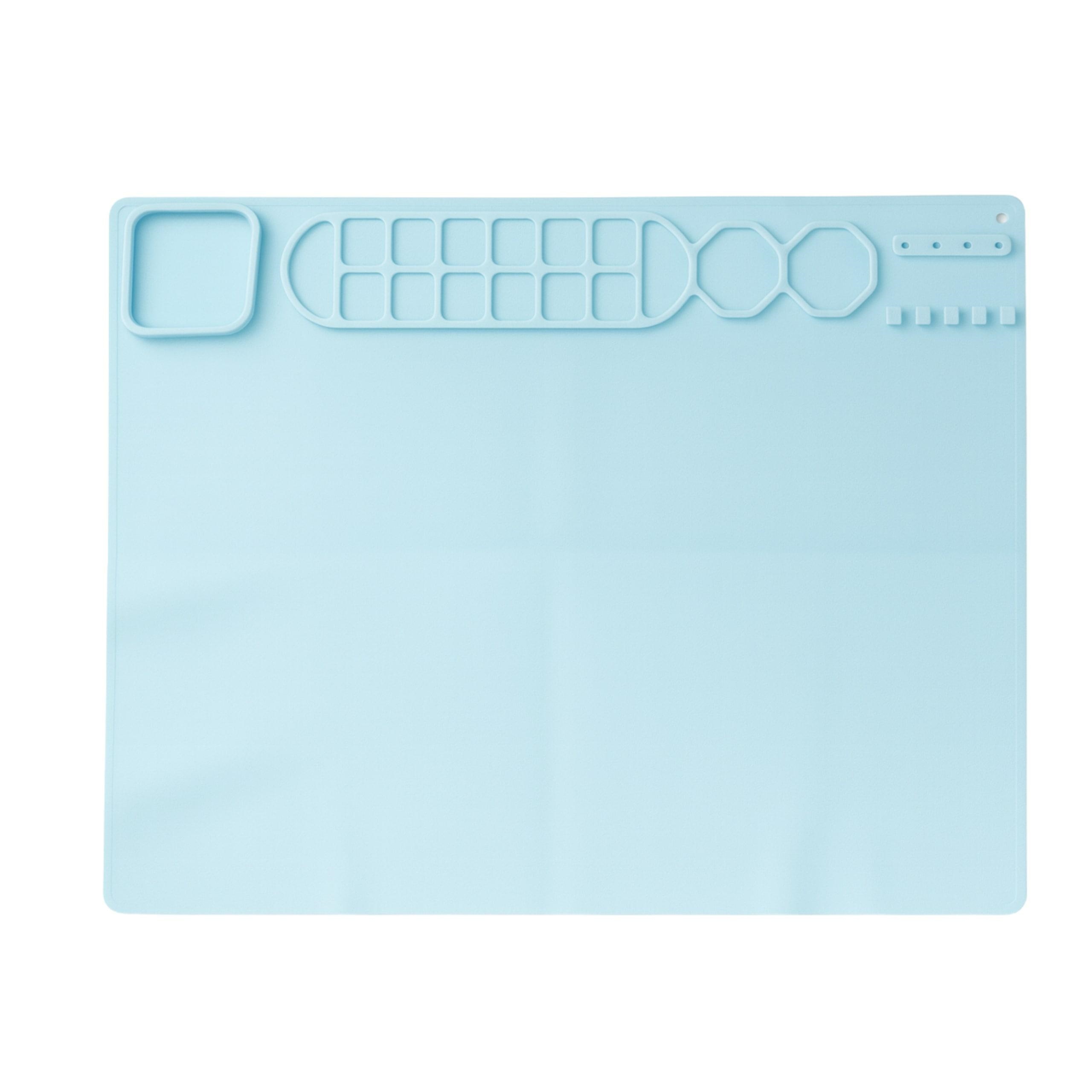 Silicone Painting Mat with 10 Brushes Set, Blue